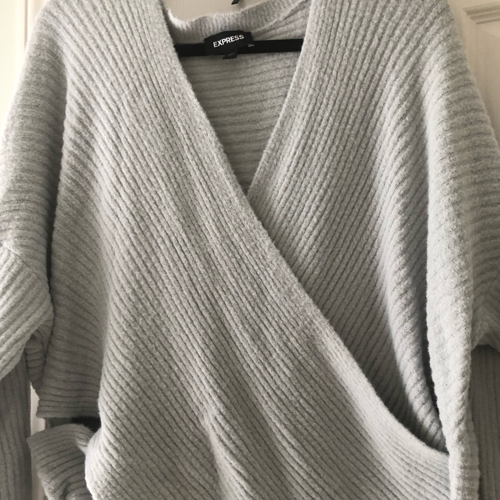 Express ribbed tunic sweater-XL Gray